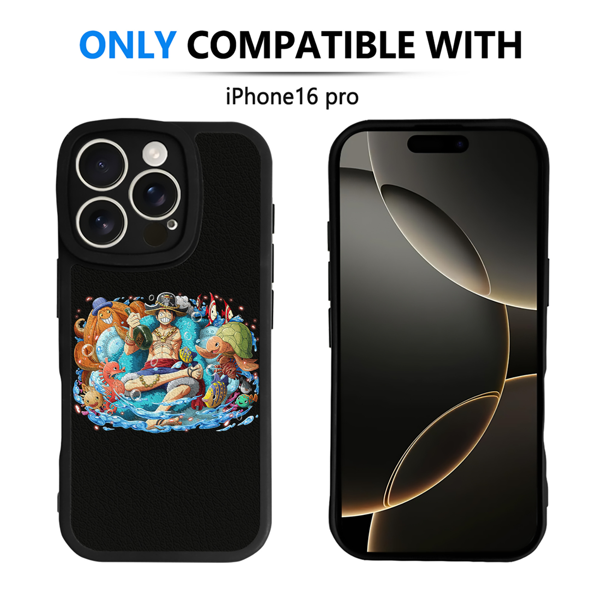 （画像用） ワンピース モンキー・D・ルフィ ONE PIECE Monkey D. Luffy 【iPhone 16シリーズ対応】シリコンスマホケース（レザー調） 材質：シリコン
